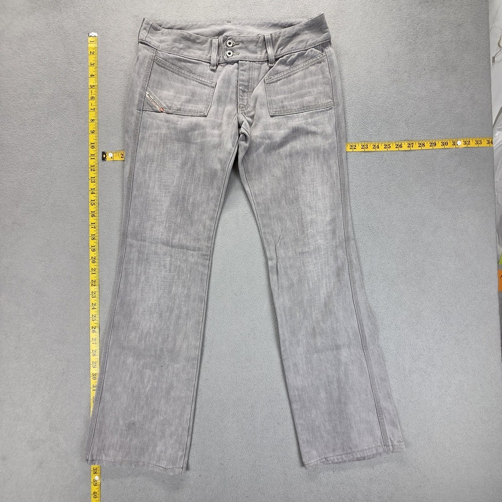 Diesel Jeans Womens 30x34 Gray Hush Mid Rise Bootcut Flare Made in Italy 00761